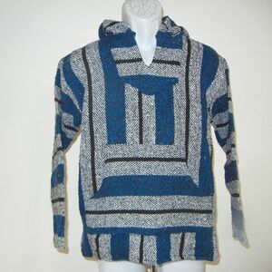 Veracruz Mexican Baja Hoodie Pullover Jacket Men Size Small Hippie